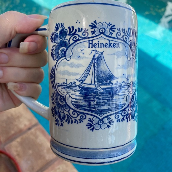 VTG Delft Blue GKB Handscreened Heineken Beer Steins & Delft Blue Delfino Plate - Picture 10 of 10